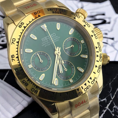 Seiko Daytona Groen en Goud - Edelmanwatches